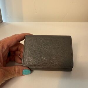 Saint Laurent Pebbled Gray Leather Wallet